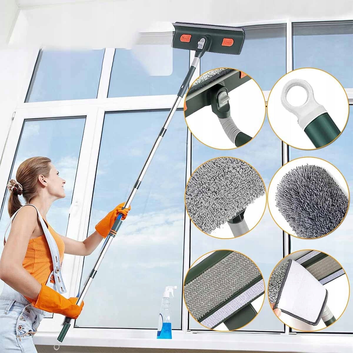 WINDOW WASHER WITH TELESCOPIC POLE, TELESCOPIC WINDOW WASHER 2,06 M Manufacturer code 4069291137099