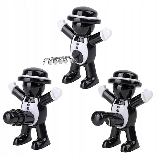 WINE OPENER SET OF 3 PIECES BLACK METAL FOR MAN GIFT