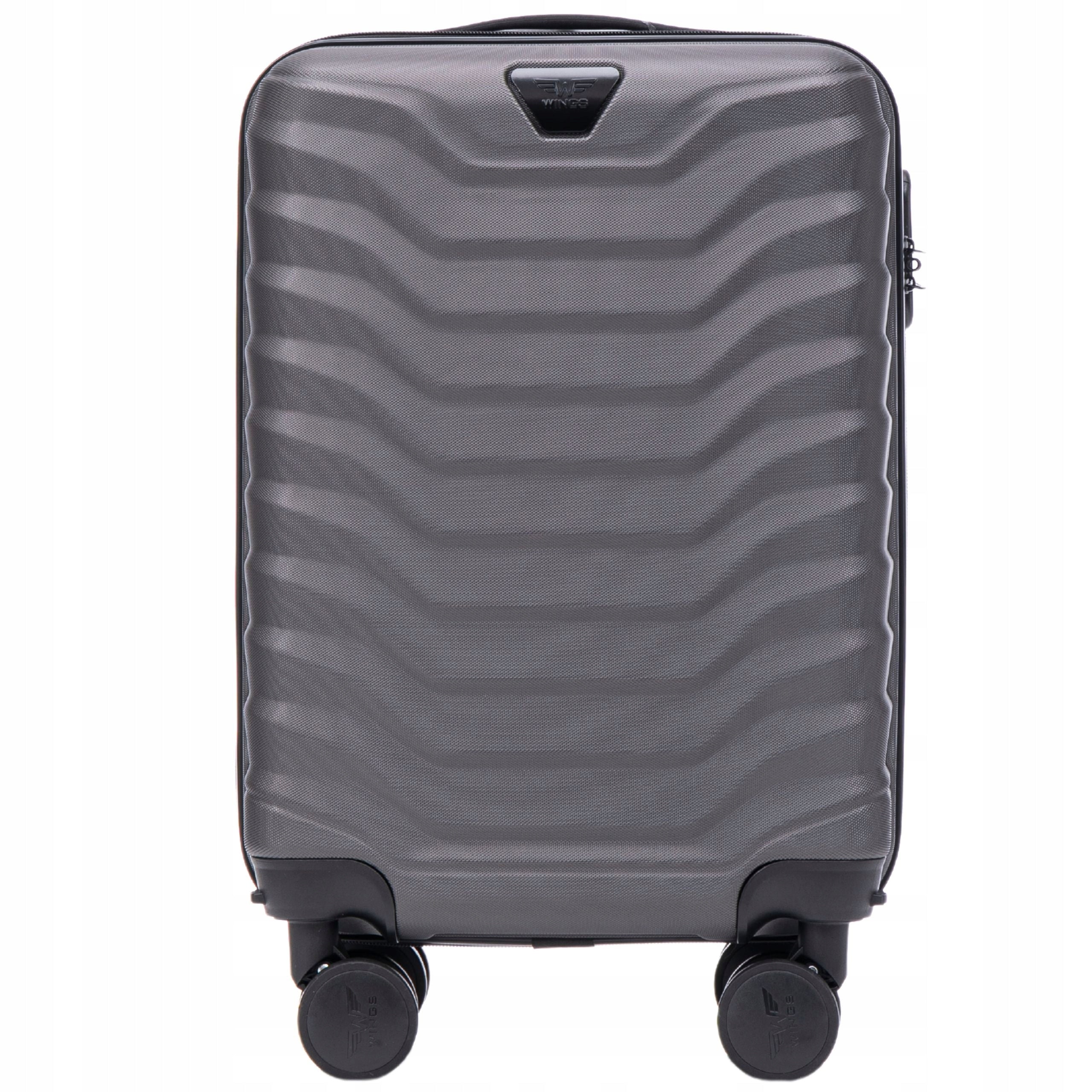 WINGS Small Travel Suitcase Hand Luggage with ABS-U on 4 Wheels Height 51 cm