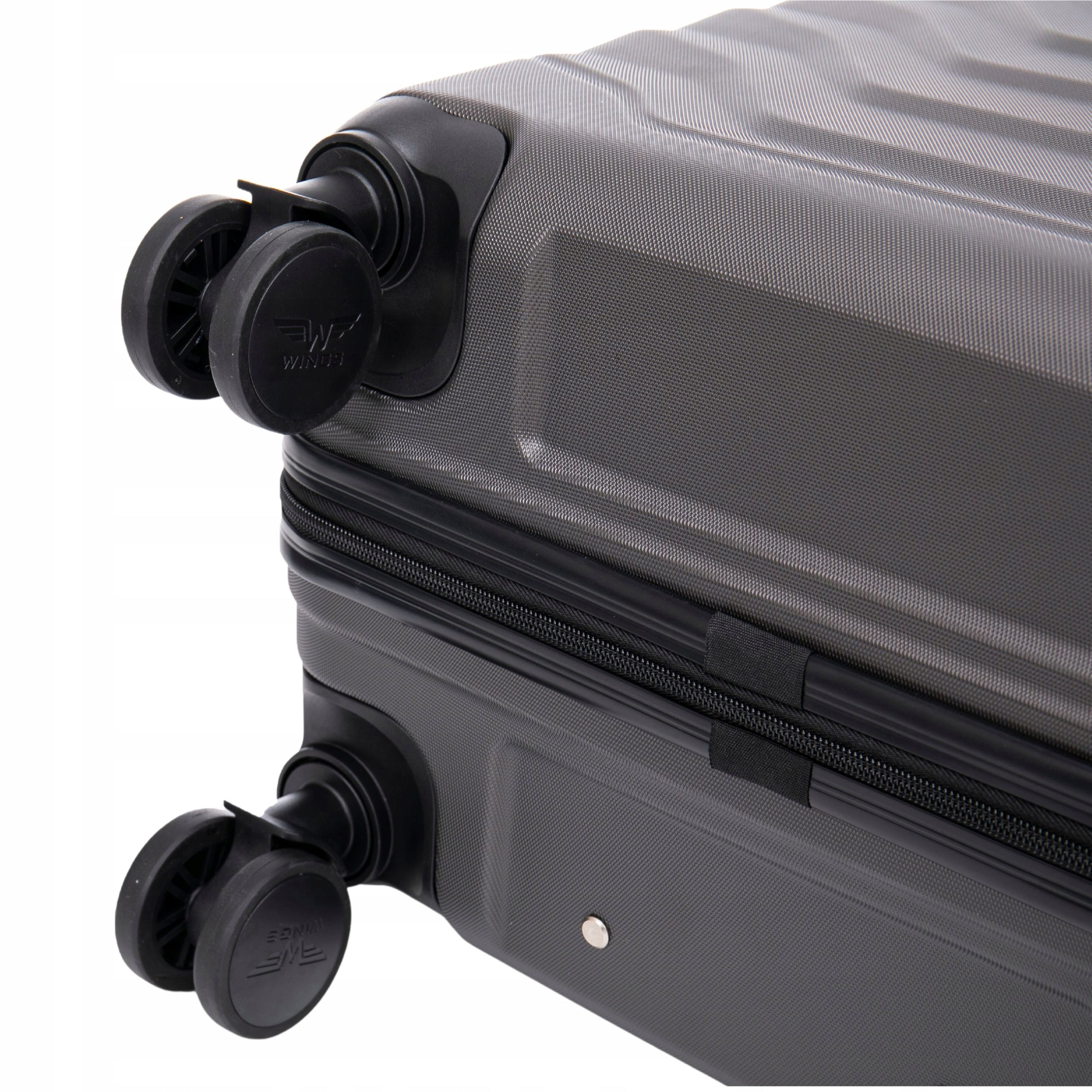 WINGS Small Travel Suitcase Hand Luggage with ABS-U on 4 Wheels Model PEA01-XS-D.GREY
