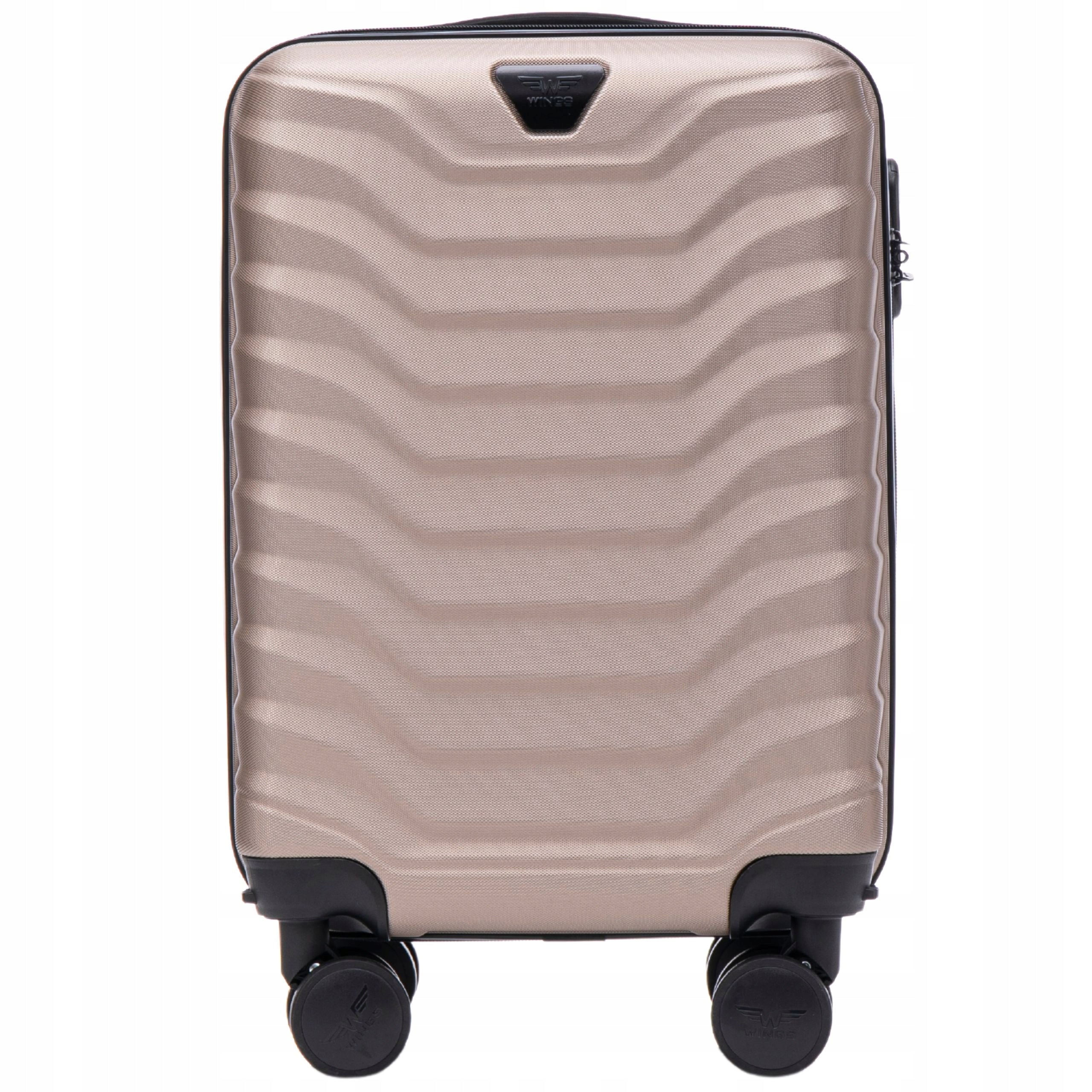 WINGS Small carry-on LUGGAGE with ABS hard SPACIOUS suitcase for AIRCRAFT Height 51 cm