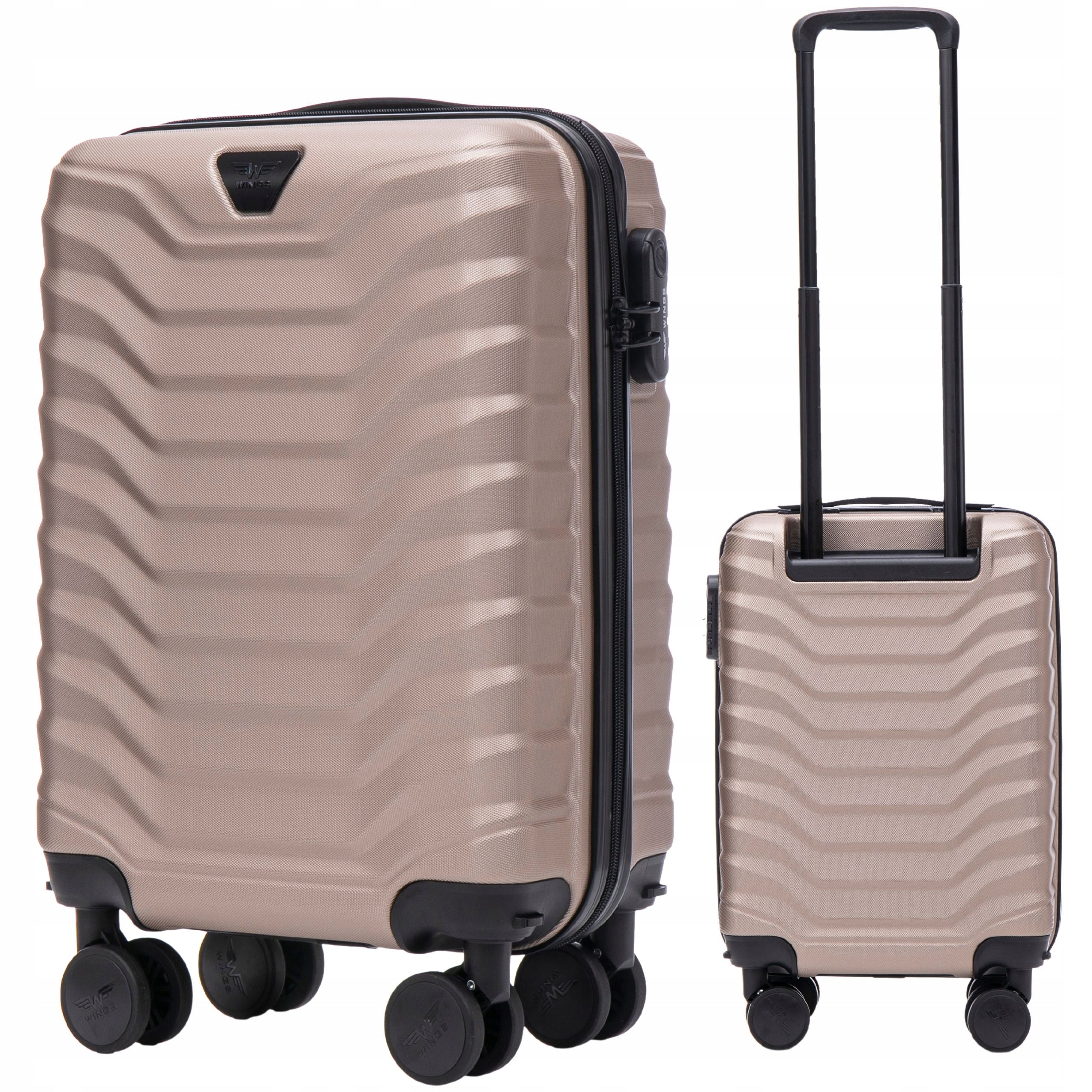 WINGS Small carry-on LUGGAGE with ABS hard SPACIOUS suitcase for AIRCRAFT