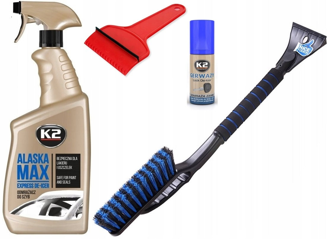 WINTER SET FOR CARS DEFROSTER FOR WINDOWS LOCKS SNOW BRUSH SCRAPER