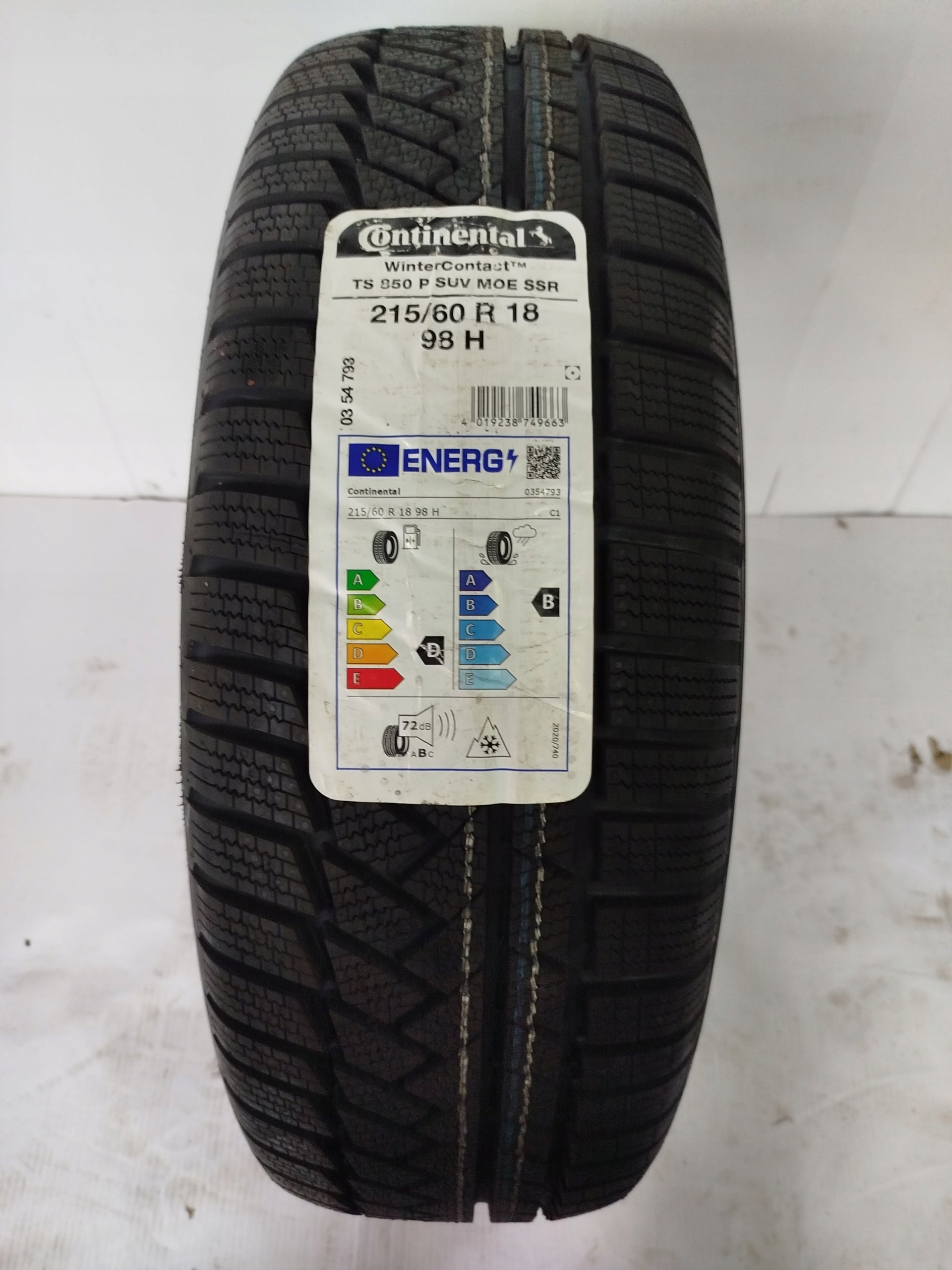 WINTER TYRE 215/60/18 CONTINENTAL WINTERCONTAC TS850P SUV MOE SSR Season winter