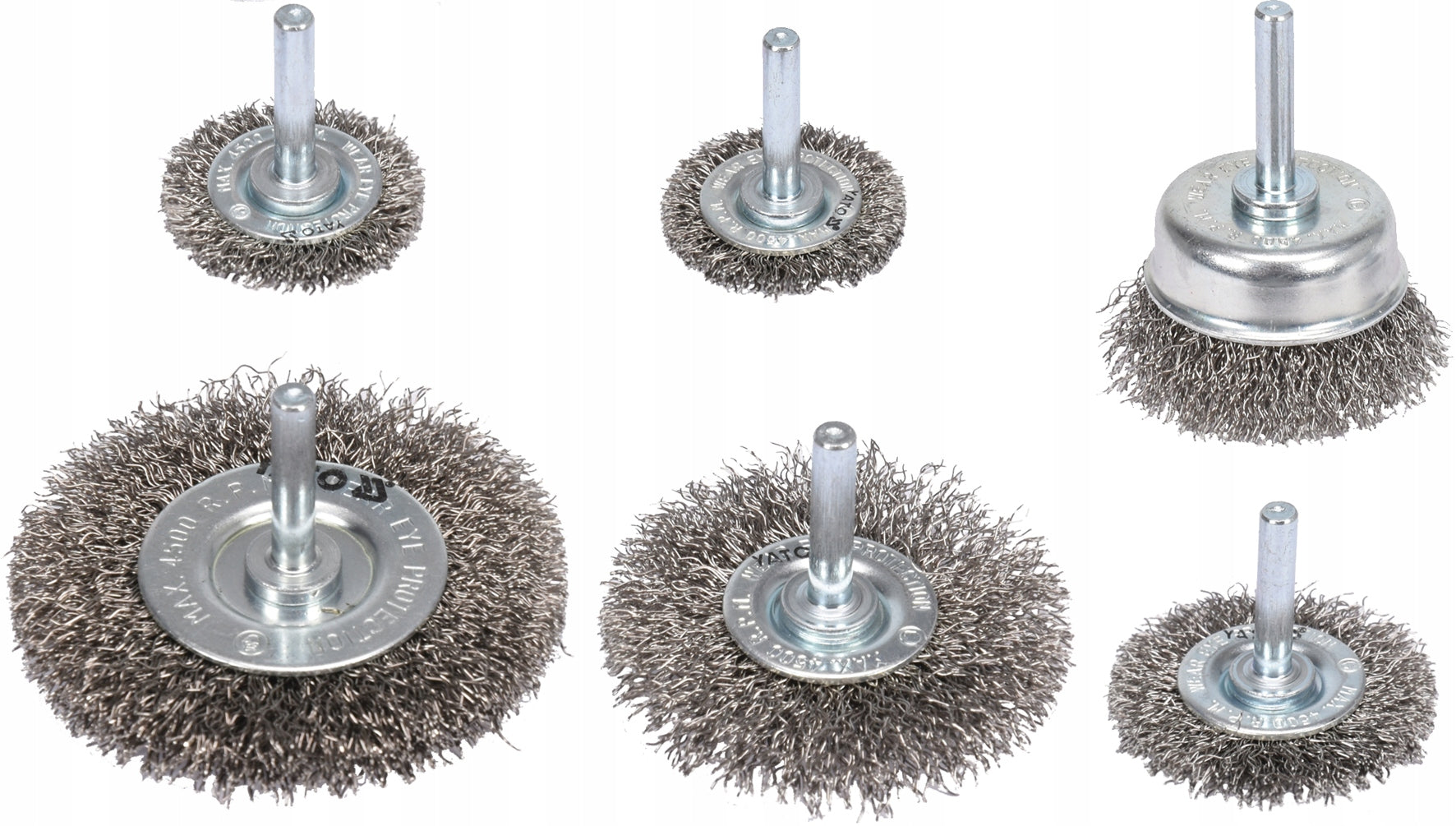 WIRE BRUSHES YATO INOX SHANK 6MM 6 PCS FOR METAL DRILL Manufacturer code YATO_YT-47593