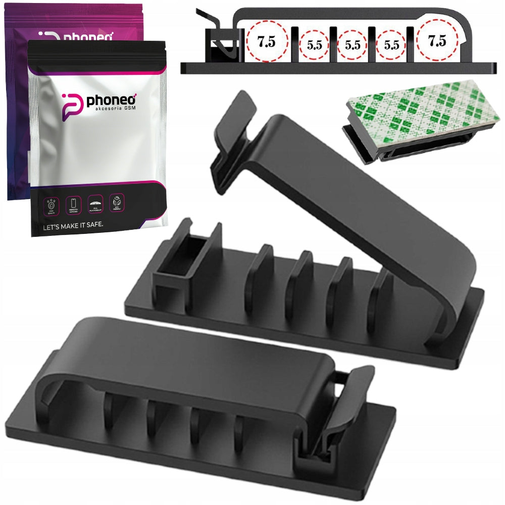 WIRE CABLE ORGANIZER FOR WIRES SELF ADHESIVE CABLES FOR 5 CABLES