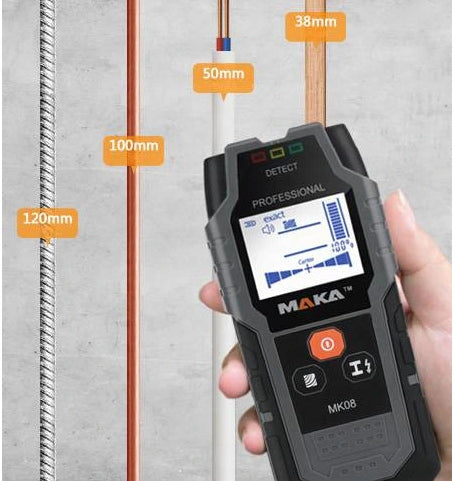 WIRE DETECTOR CABLES METAL DETECTOR PIPES IN WOODEN METAL WALL Power supply batteries