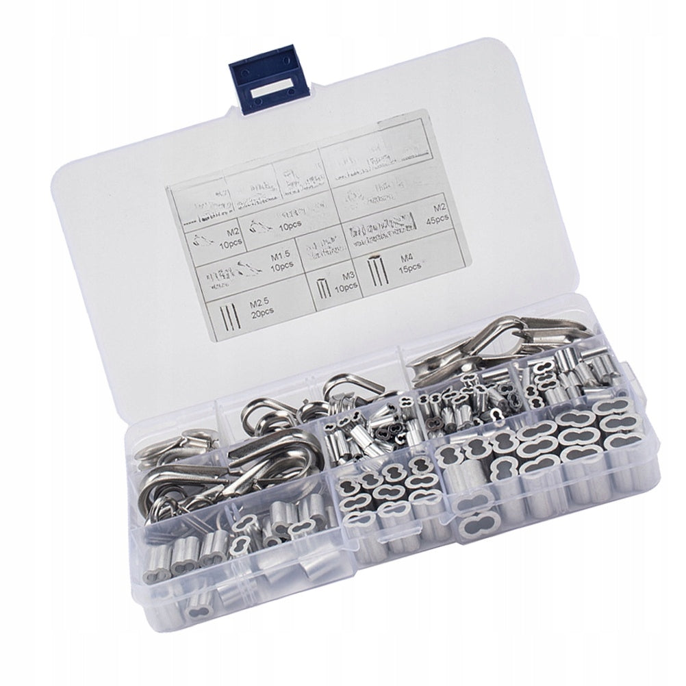 WIRE ROPE LOOP STEEL THIMBLE CRIMPING TOOL CABLE HEART RING ALUMINUM SET Brand no brand