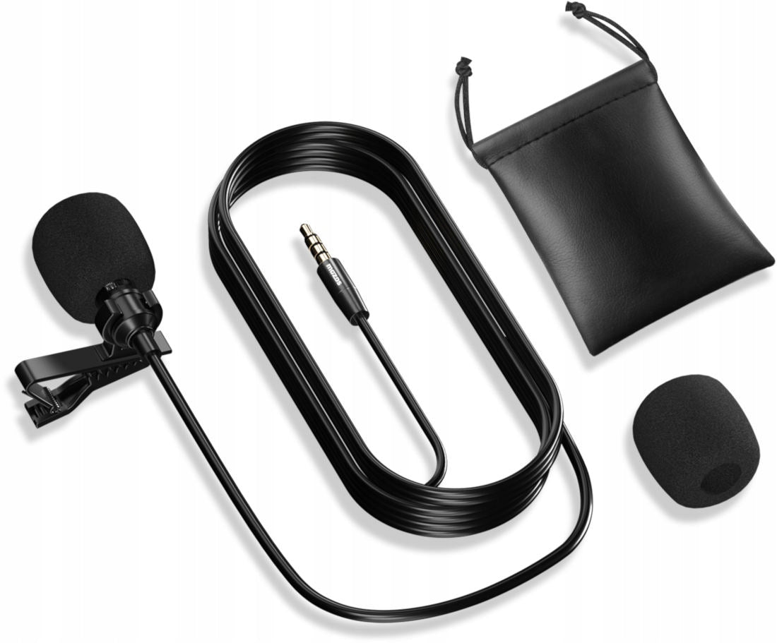 WIRED TIE MICROPHONE WITH CLIP TRS JACK LAVALIER CAPACITIVE