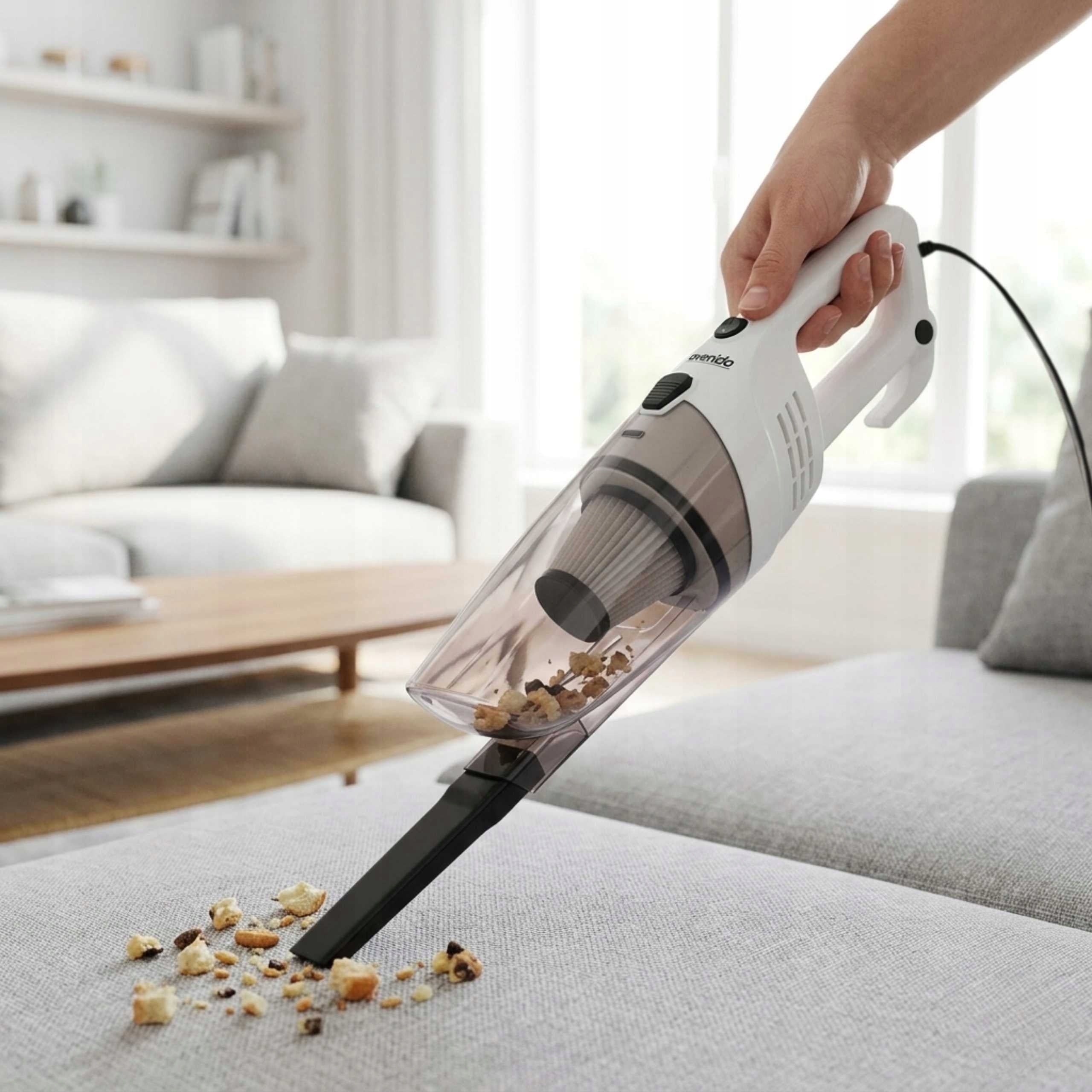 WIRED VERTICAL VACUUM CLEANER POWERFUL 17kPa HANDHELD 800W LONG NETWORK CABLE Dust container volume 0.6 l