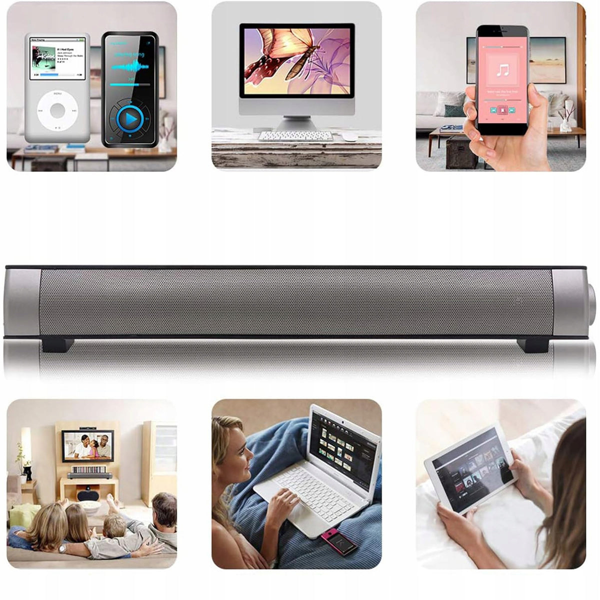 WIRED/WIRELESS MINI BLUETOOTH SOUNDBAR CARD TF AUX RCA 2X5W Manufacturer code Bluetooth Soundbar
