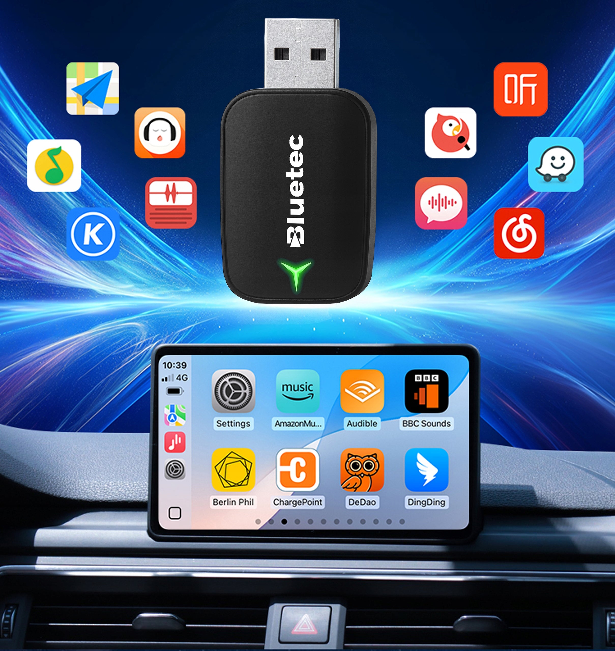 WIRELESS ADAPTER MODULE CARPLAY ANDROID AUTO WIFI BLUETOOTH 5.0 MINI Manufacturer code 78-457#