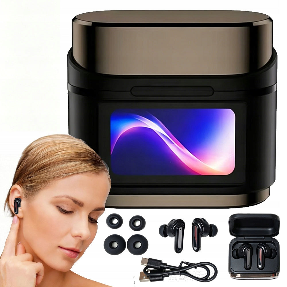 WIRELESS ANC HEADPHONES, DIGITAL TOUCH SCREEN, ACTIVE NOISE CANCELLATION