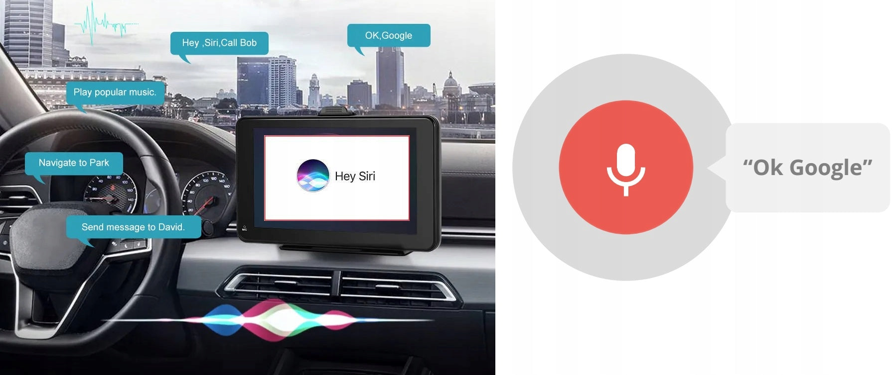 WIRELESS ANDROID AUTO CARPLAY MONITOR NAVIGATION 7 INCHES BLUETOOTH AUX Product weight with unit packaging 2.58 kg