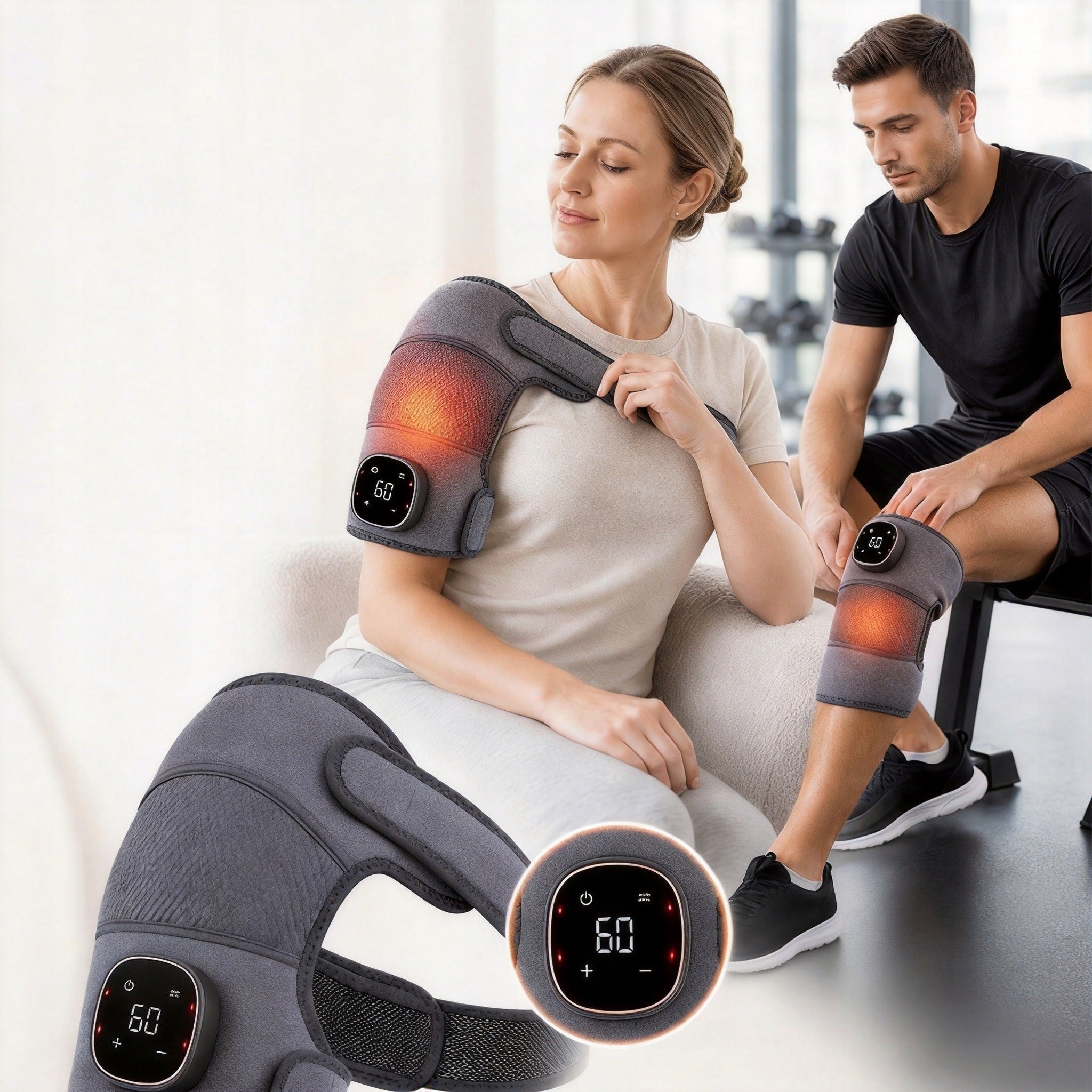 WIRELESS ARM KNEE MASSAGER ADJUSTABLE 3 MASSAGE MODES Medical device no