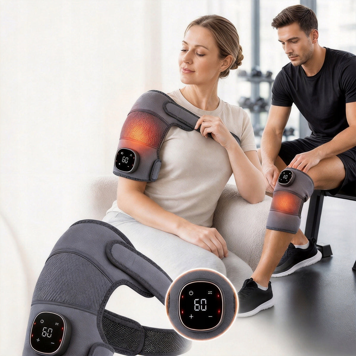 WIRELESS ARM KNEE MASSAGER CONSTANT TEMPERATURE ADJUSTABLE Medical device no