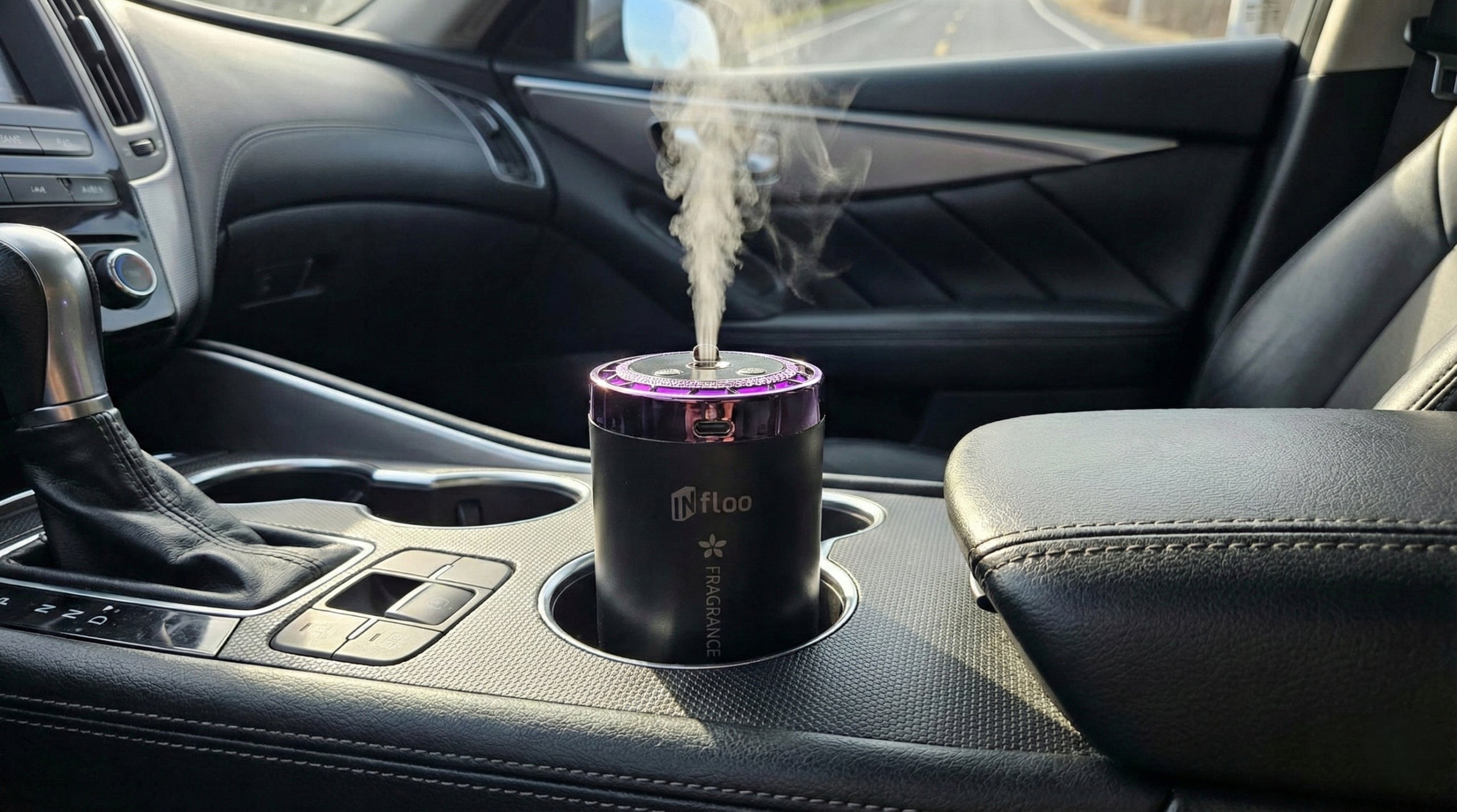 WIRELESS ATOMIZER FOR CARS HUMIDIFIER AIR AROMA DIFFUSER FOR CAR Dominant color black