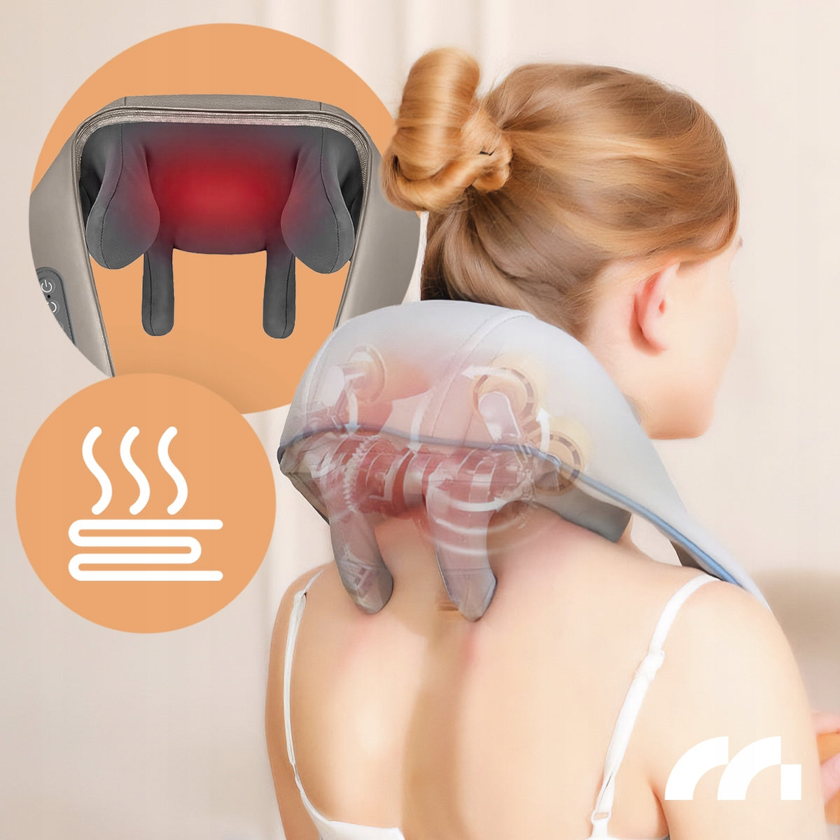 WIRELESS BACK NECK MASSAGER SHIATSU MASSAGE BELT HEATING Packaging status original