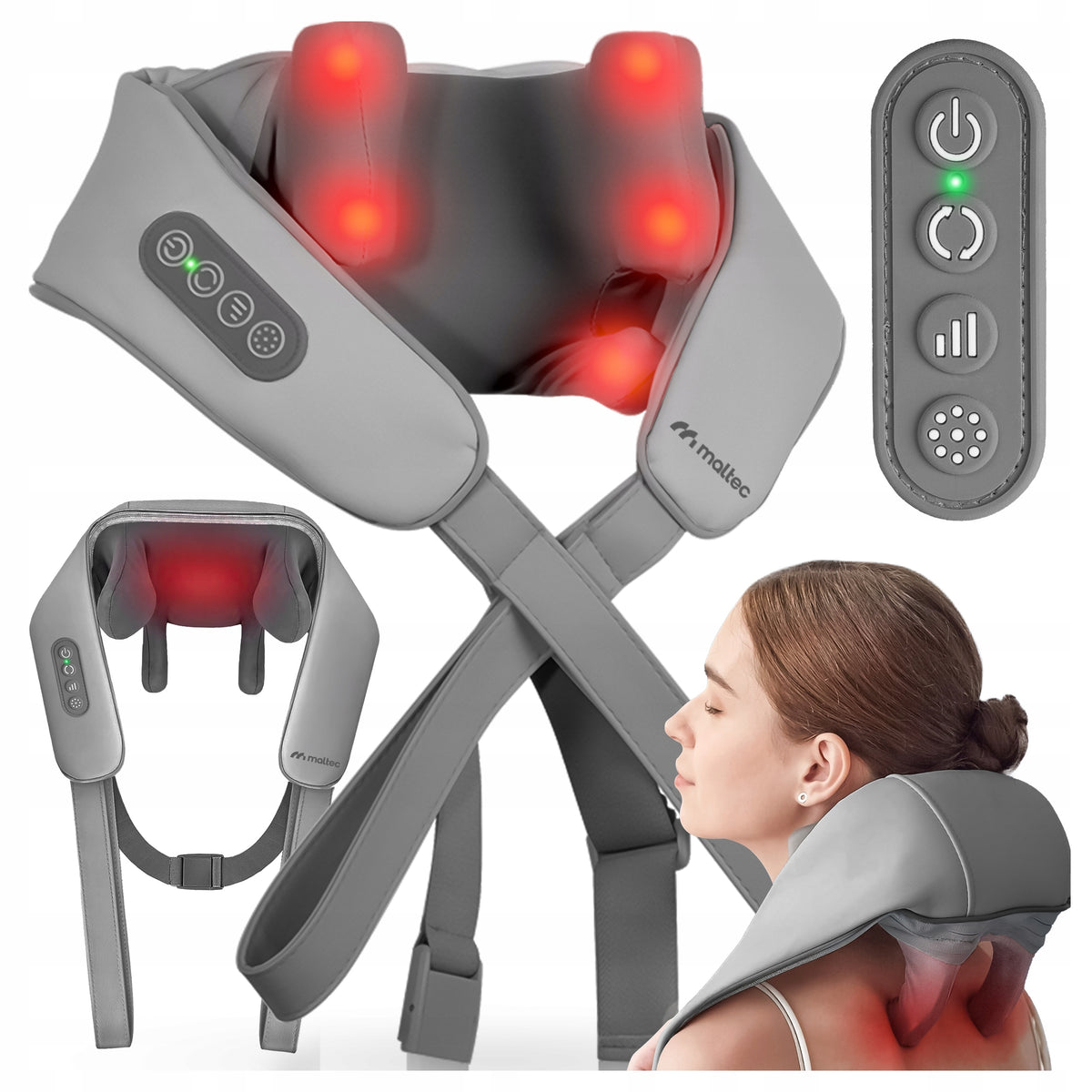 WIRELESS BACK NECK MASSAGER SHIATSU MASSAGE BELT HEATING
