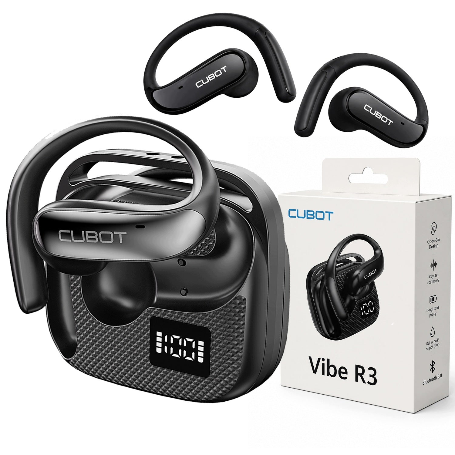 WIRELESS BLUETOOTH HEADPHONES BEHIND-THE-EAR CUBOT VIBE R3 RUNNING SPORTS
