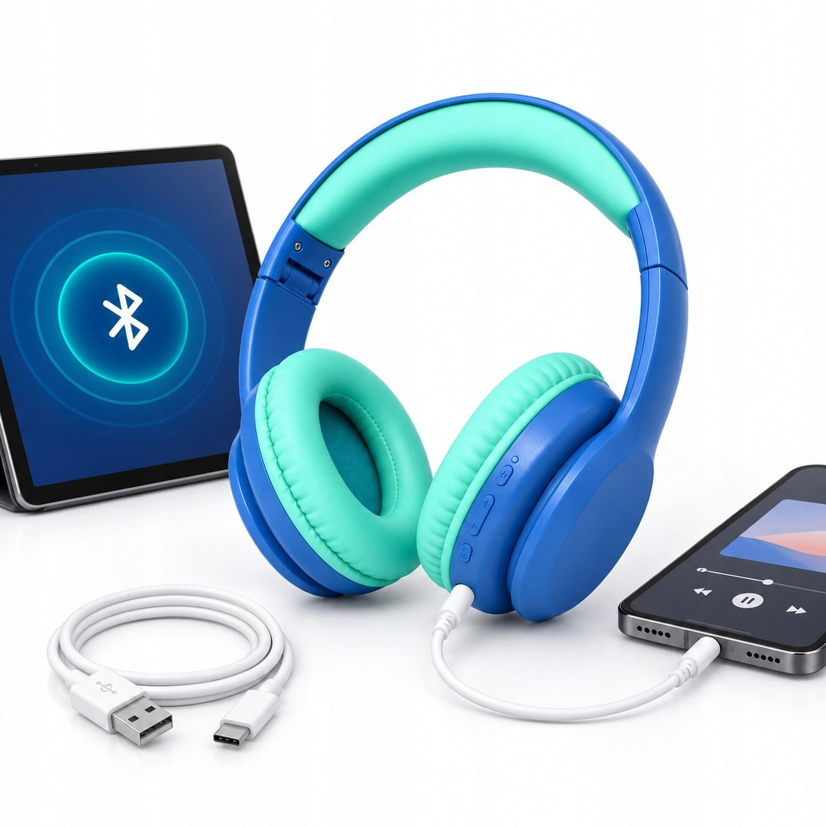 WIRELESS BLUETOOTH HEADPHONES FOR CHILDREN 60h 85/94dB MICROPHONE ADJUSTABLE Manufacturer code SŁUCHAWKI-T5-A3-P1