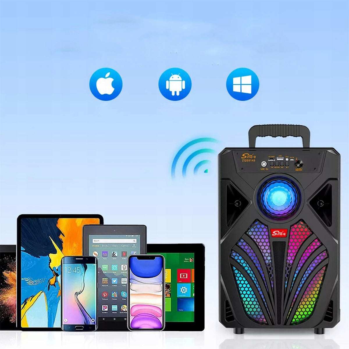 WIRELESS BLUETOOTH KARAOKE SPEAKER LARGE BOOMBOX MOBILE EVENT Manufacturer code GŁOŚNIK BLUETOOTH GŁOŚNIK KARAOKE BOOMBOX