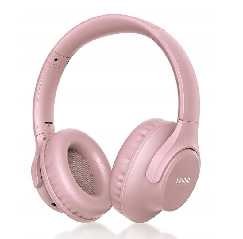 WIRELESS BLUETOOTH KVIDIO ON-EAR HEADPHONES WITH DEEP BASS PINK Packaging status original