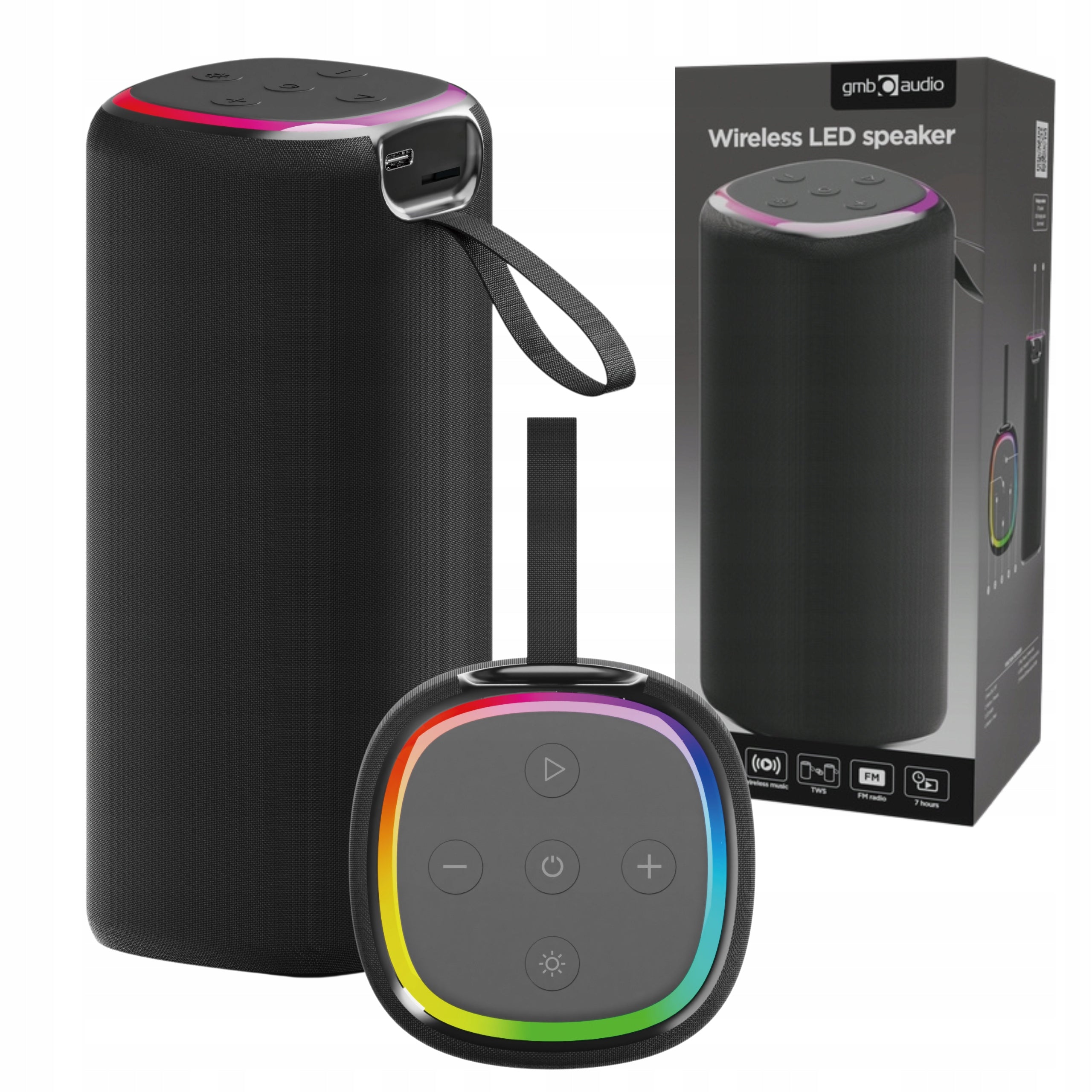 WIRELESS BLUETOOTH SPEAKER LED RGB GEMBIRD 10W to 10m