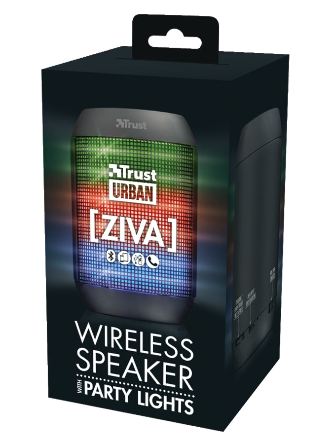 WIRELESS BLUETOOTH SPEAKER TRUST ZIVA LED Packaging status original