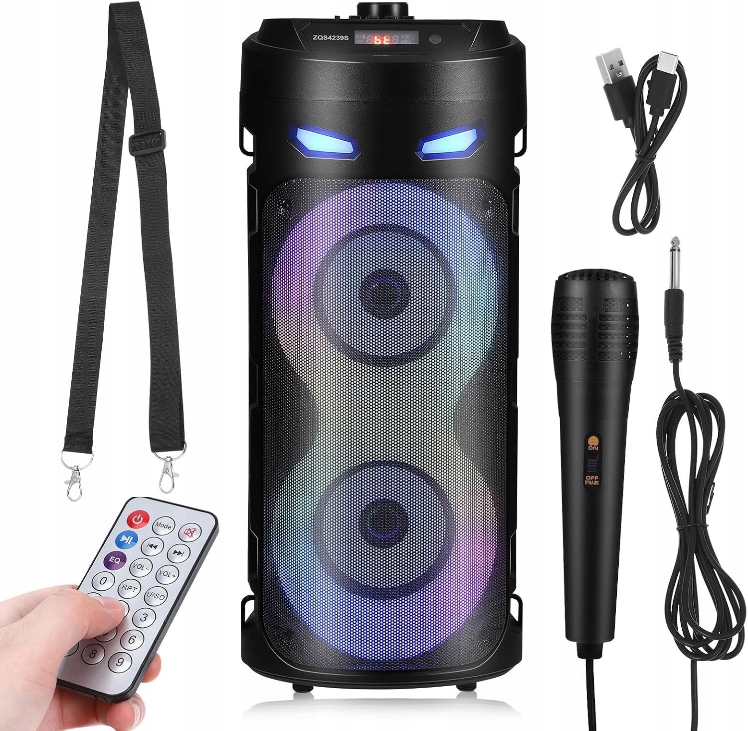 WIRELESS BLUETOOTH SPEAKER TWS KARAOKE LED RGB MICROPHONE HOME REMOTE CONTROL Brand no brand