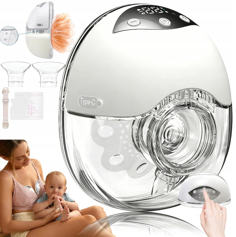 WIRELESS BREAST PUMP 4 MODES 12 LEVELS 17 19 21MM 180ML PORTABLE