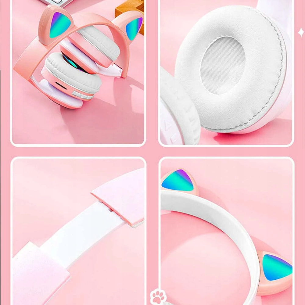 WIRELESS CAT EARS HEADPHONES WITH MICROPHONE LED EARS FOR CHILDREN SHINE Manufacturer code SŁUCHAWKI BEZPRZEWODOWE DLA DZIECI