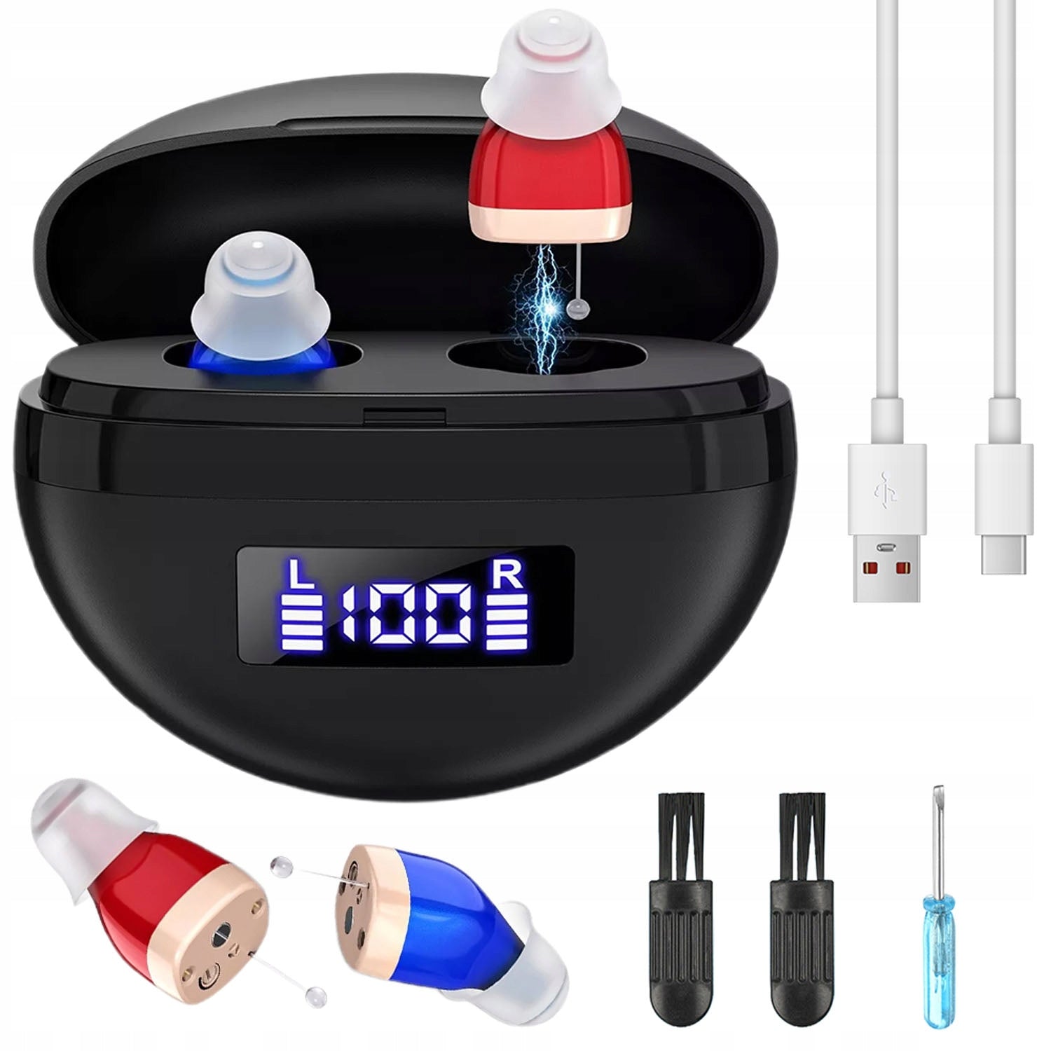 WIRELESS EAR HEARING AID FOR SENIOR, LONG WORKING TIME 20H