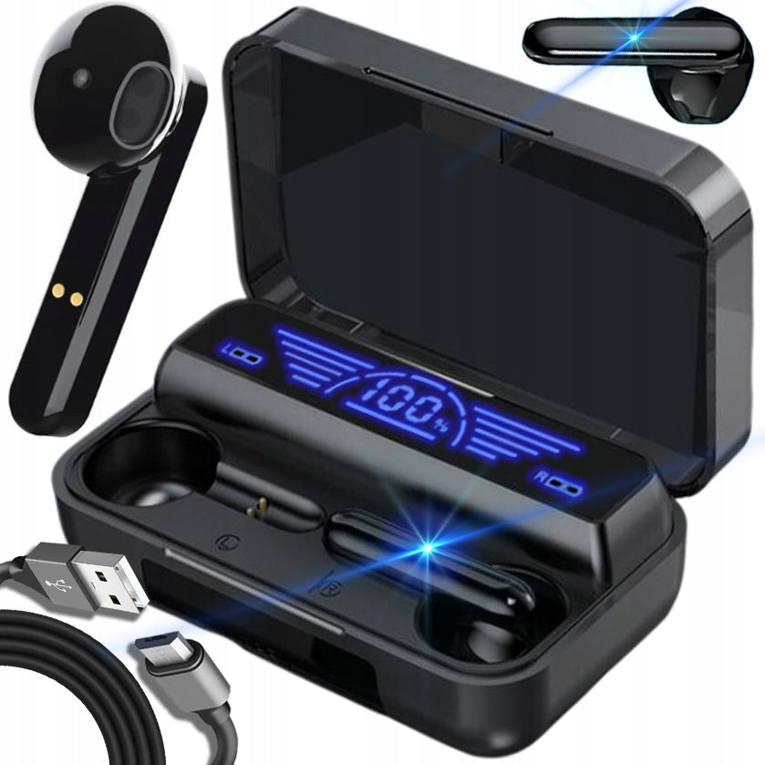 WIRELESS EARBUDS BLUETOOTH BT 5.1 CASE WITH POWERBANK FLASHLIGHT