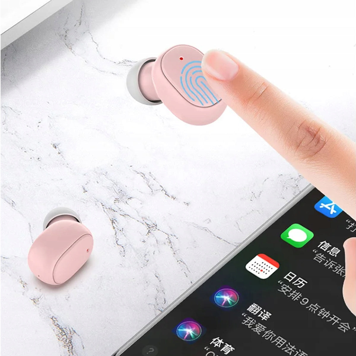 WIRELESS EARBUDS BLUETOOTH PINK A6S TWS Packaging status original