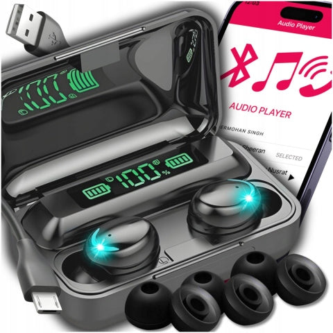 WIRELESS EARBUDS TWS BLUETOOTH 5.1 POWERBANK LED DISPLAY