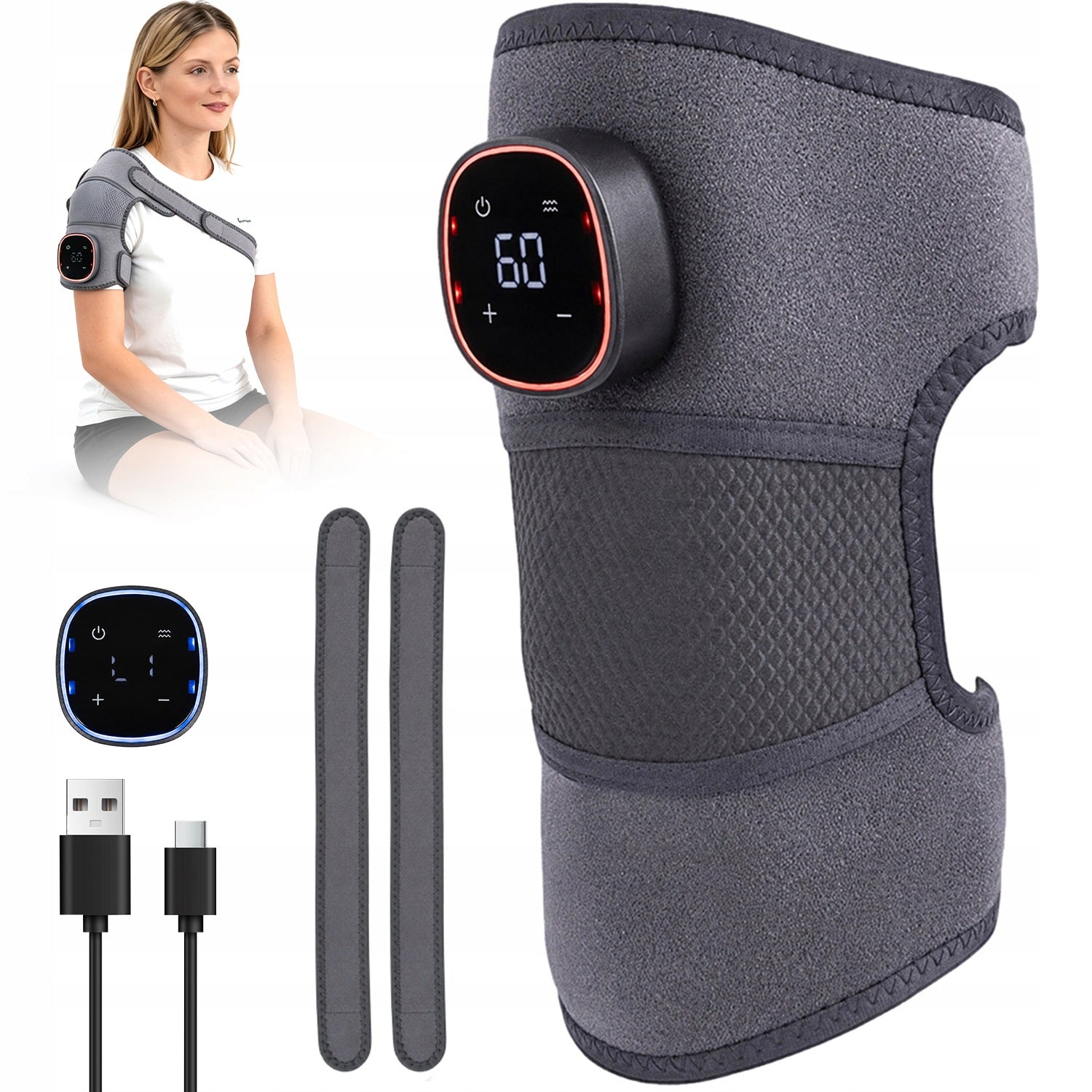 WIRELESS ELBOW KNEE MASSAGER ELBOW ORTHOSIS HEATING VIBRATION