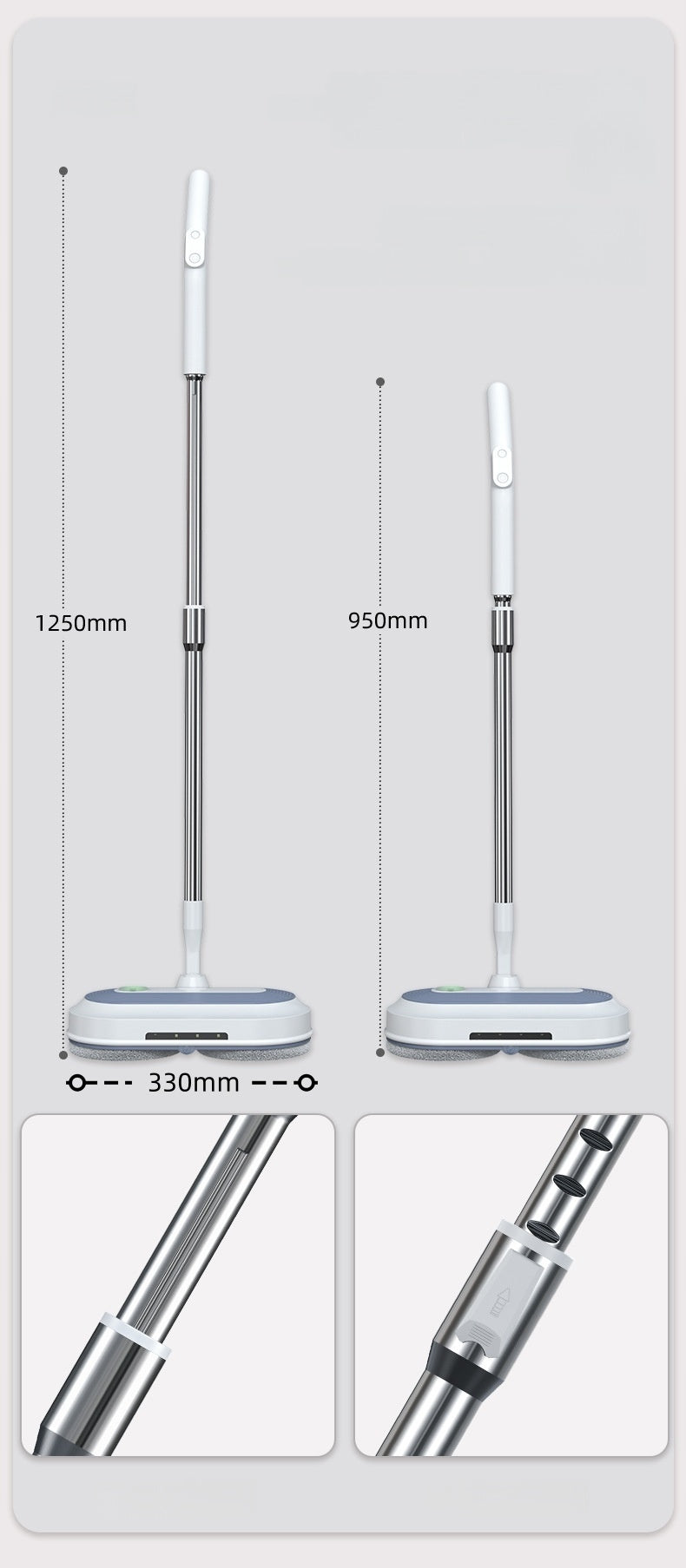 WIRELESS ELECTRIC MOP SET ROTARY MOP WASHER FOR WINDOWS+6MOPS Packaging status original