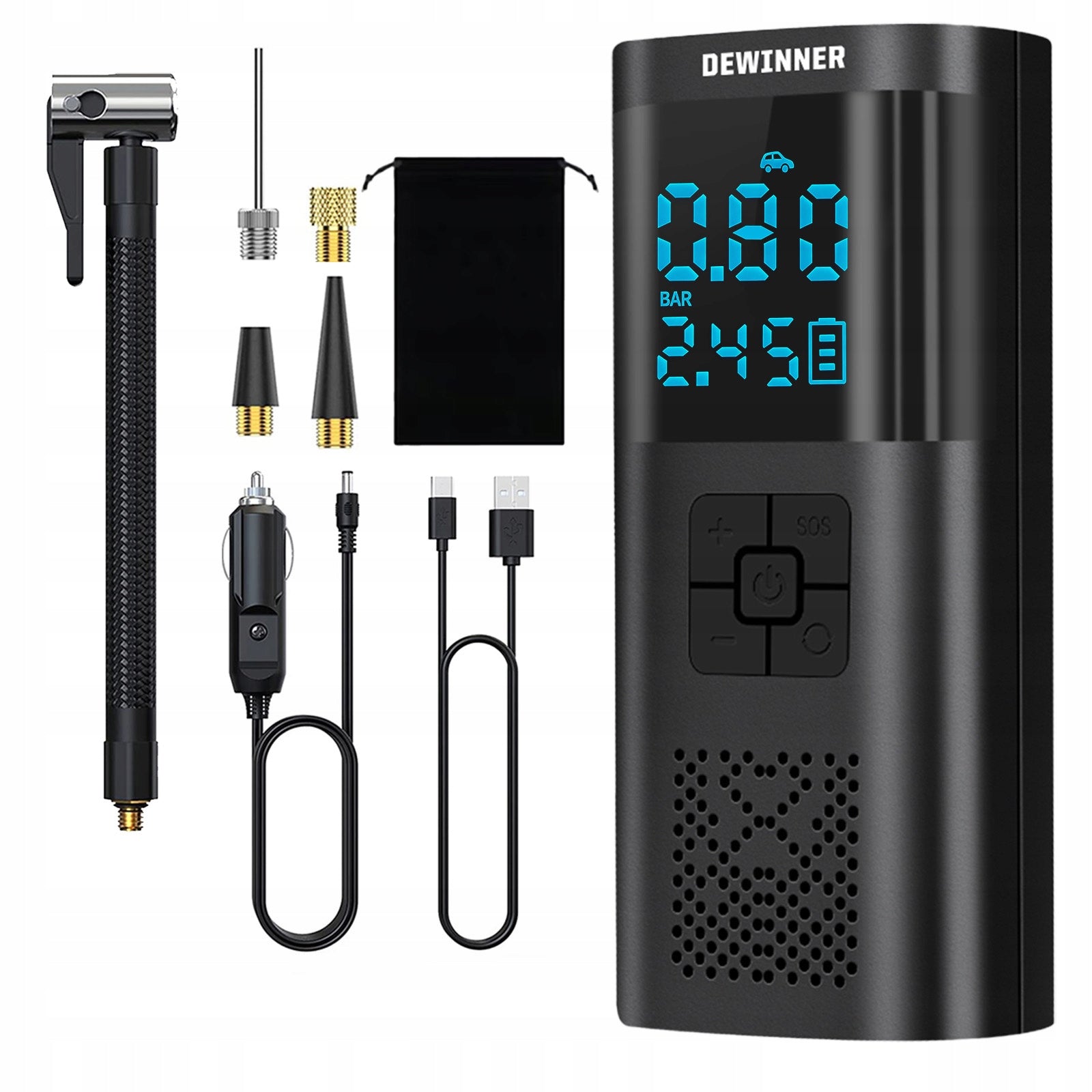 WIRELESS ELECTRIC PUMP, PORTABLE FOR BICYCLES AND CARS AIR PUMP