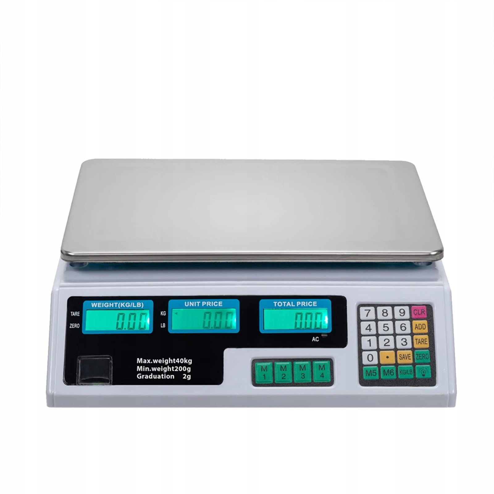 WIRELESS ELECTRIC SCALE SHOP GASTRONOMIC LCD 40KG BATTERY