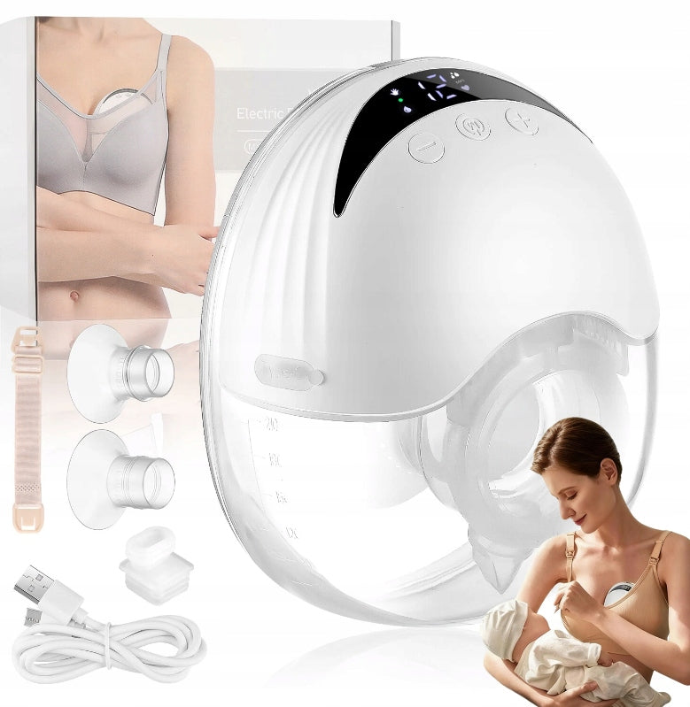 WIRELESS ELECTRIC SHELL BREAST PUMP PORTABLE 4 MODES 12 LEVELS