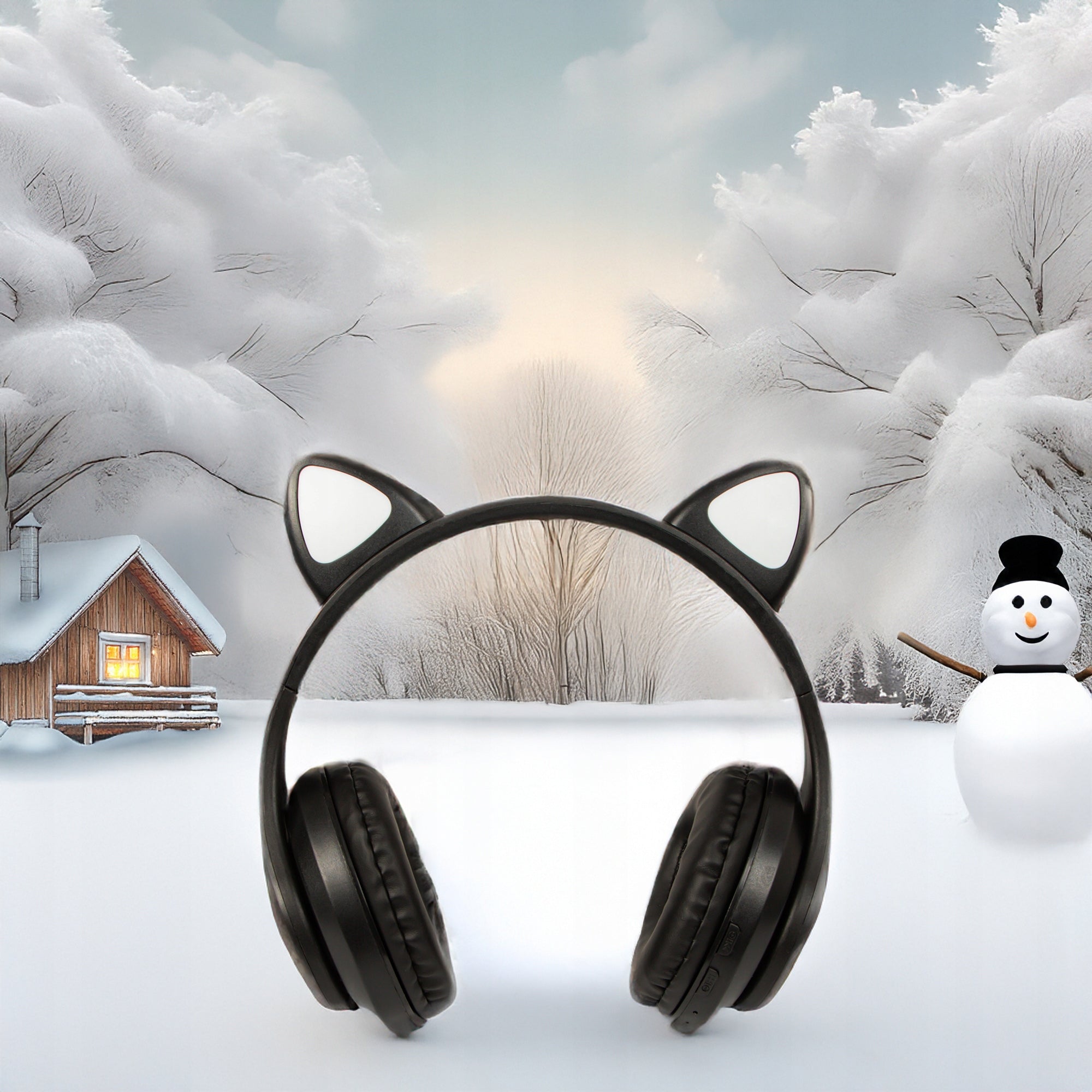 WIRELESS HEADPHONES FOR KIDS BLUETOOTH MICROPHONE CAT EARS LED RGB Packaging status original