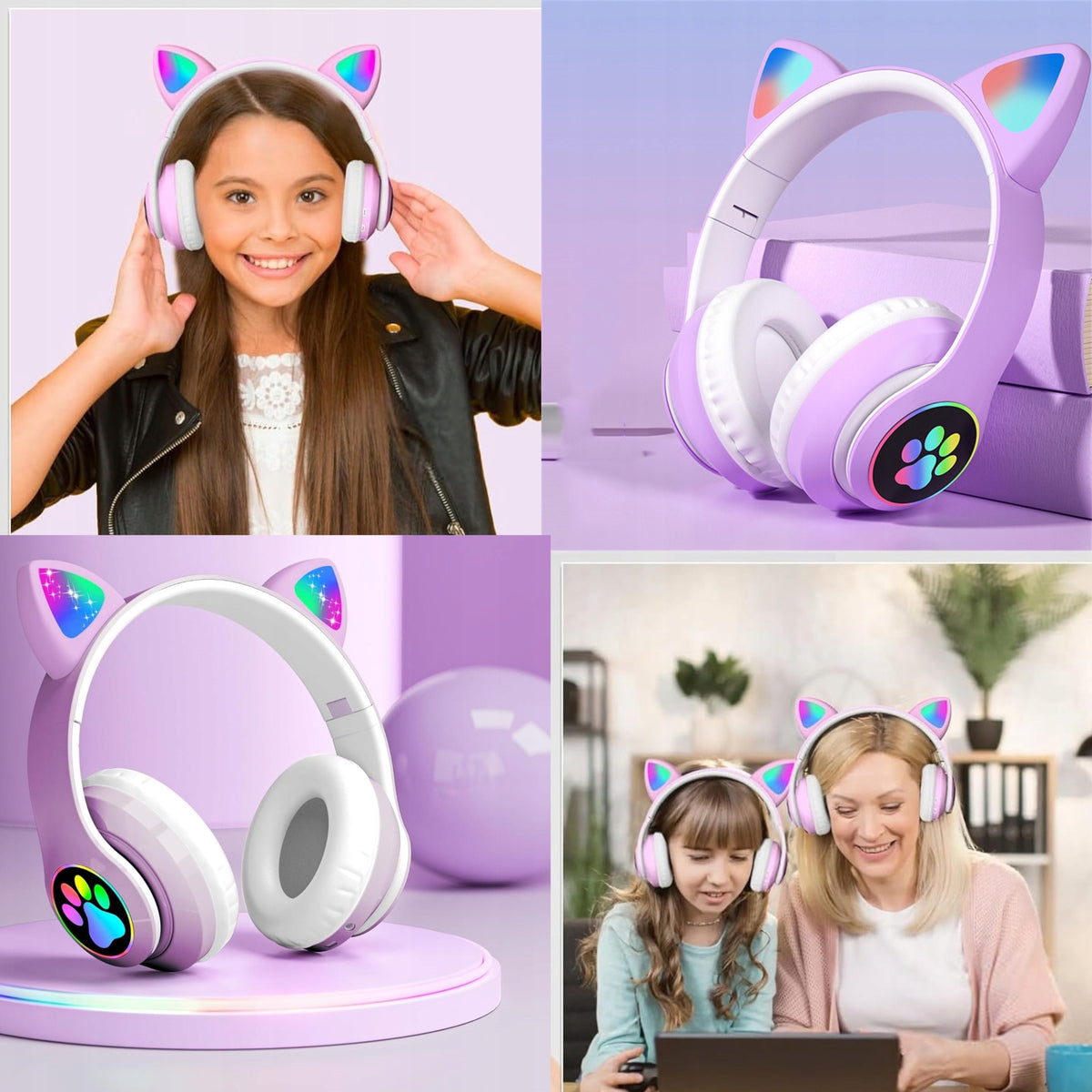 WIRELESS HEADPHONES FOR KIDS MICROPHONE EARS BLUETOOTH LED FOR GIFT Manufacturer code 5060726255615