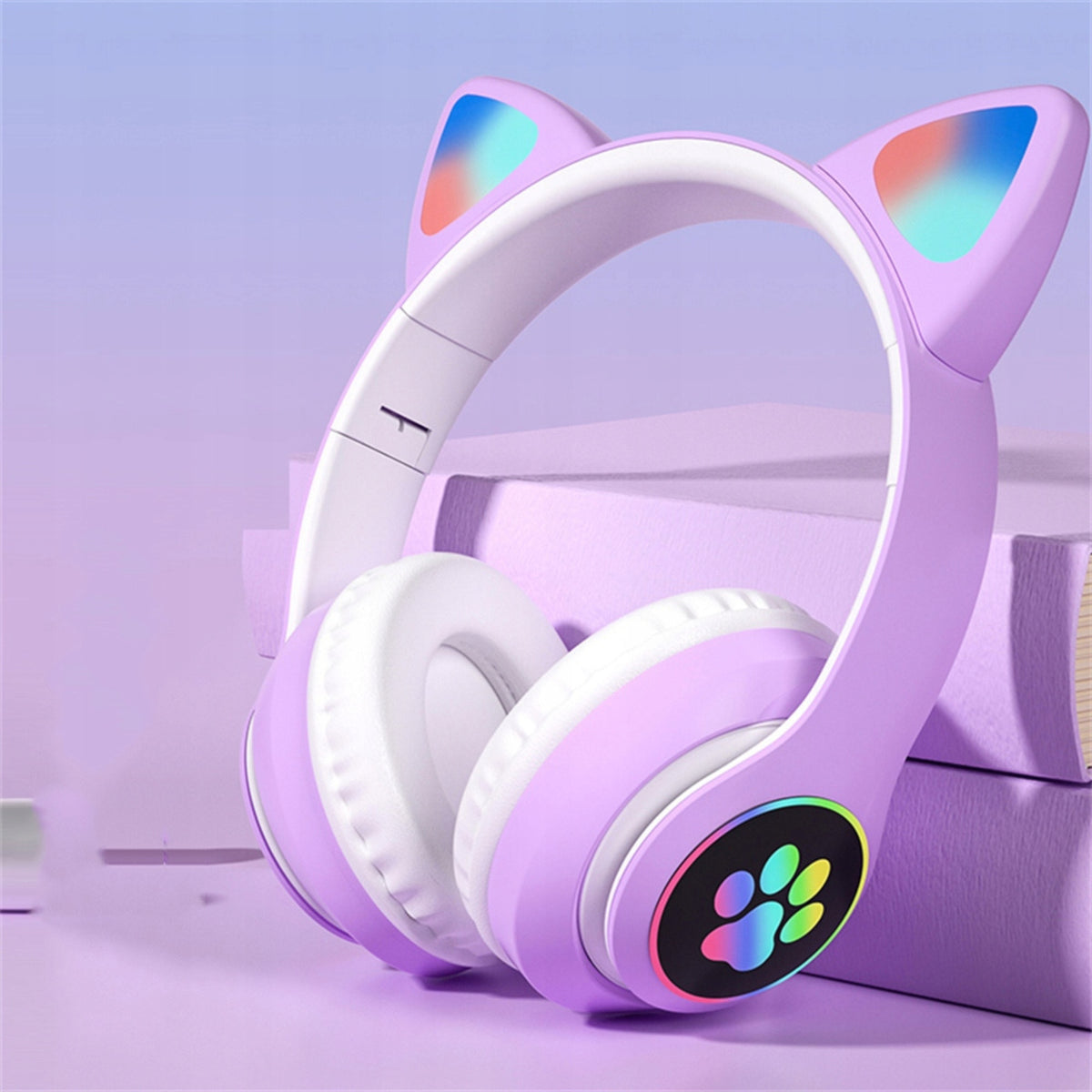 WIRELESS HEADPHONES FOR KIDS MICROPHONE EARS BLUETOOTH LED FOR GIFT Packaging status original