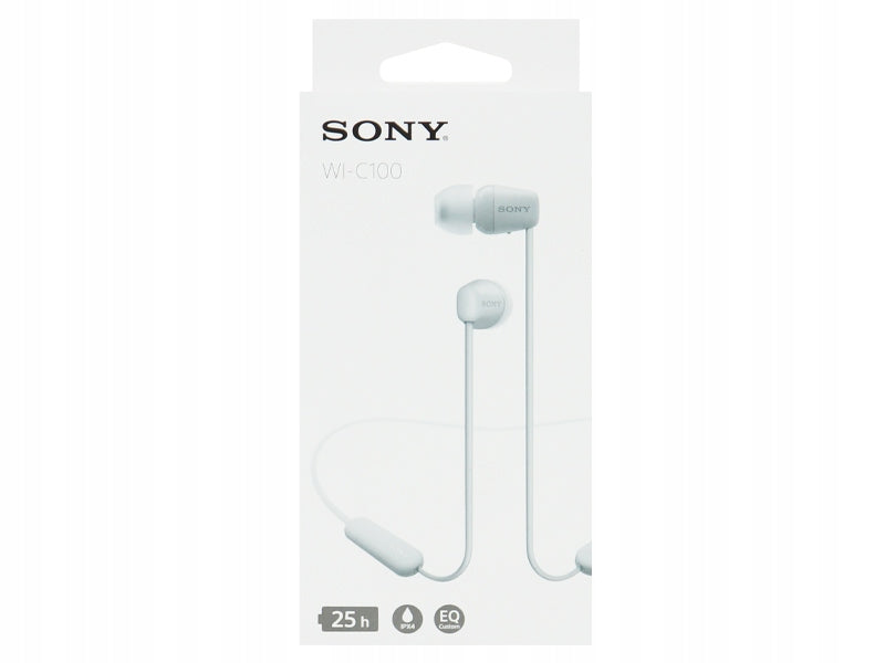 WIRELESS HEADPHONES SONY WI-C100B IPX4 BT 5.0 VOICE ASSISTANT 25h Batteries included yes