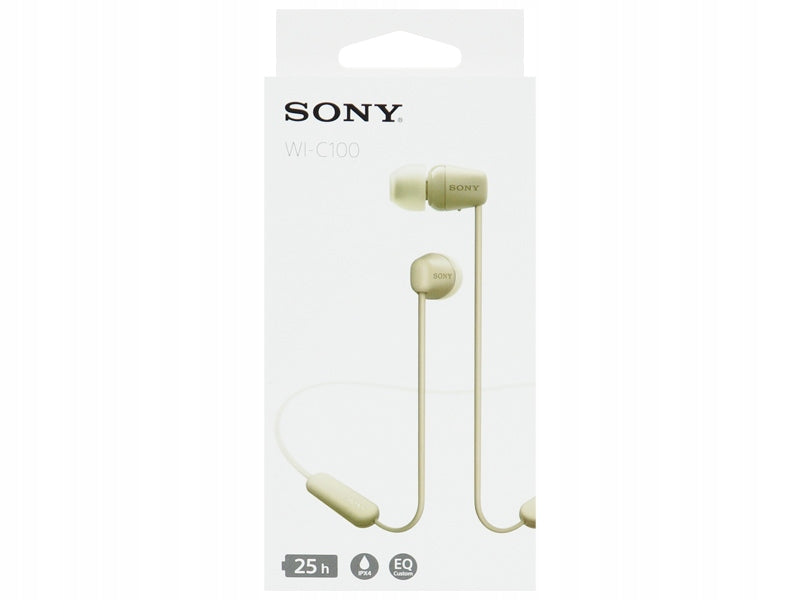 WIRELESS HEADPHONES SONY WI-C100B IPX4 BT 5.0 VOICE ASSISTANT 25h Model WI-C100