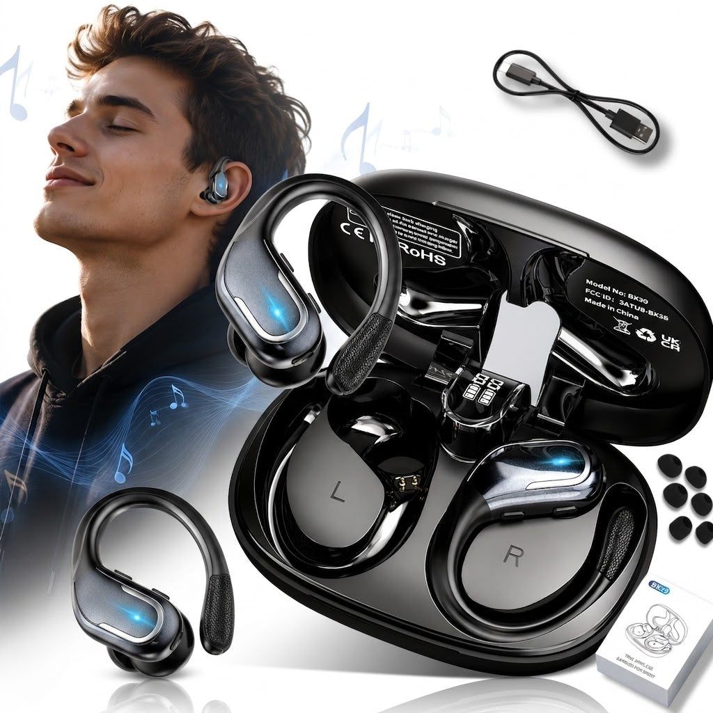 WIRELESS HEADPHONES SPORT PRO BLUETOOTH 5.4 EARBUDS IPX5 BATTERY 70H