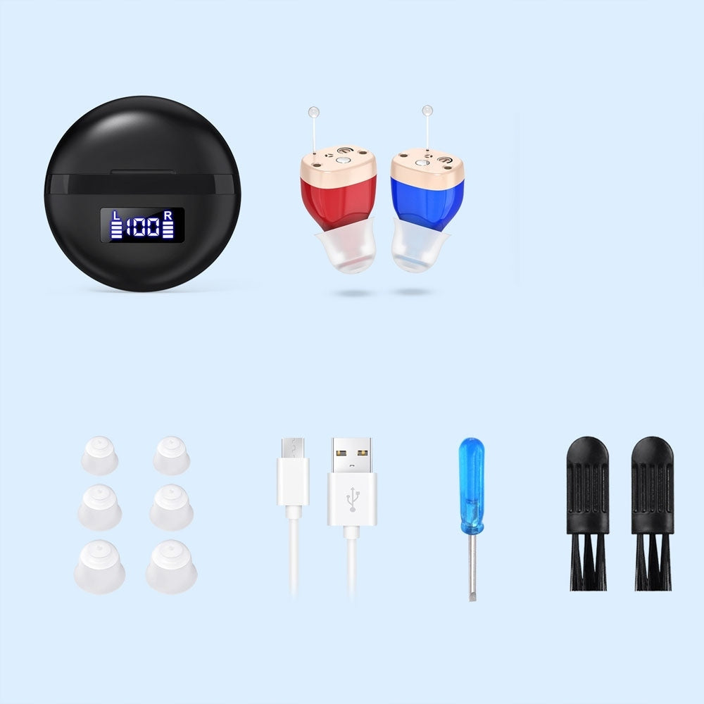 WIRELESS HEARING AID SENIOR: 300MAH , 1.5H CHARGING 20H USE Packaging status original