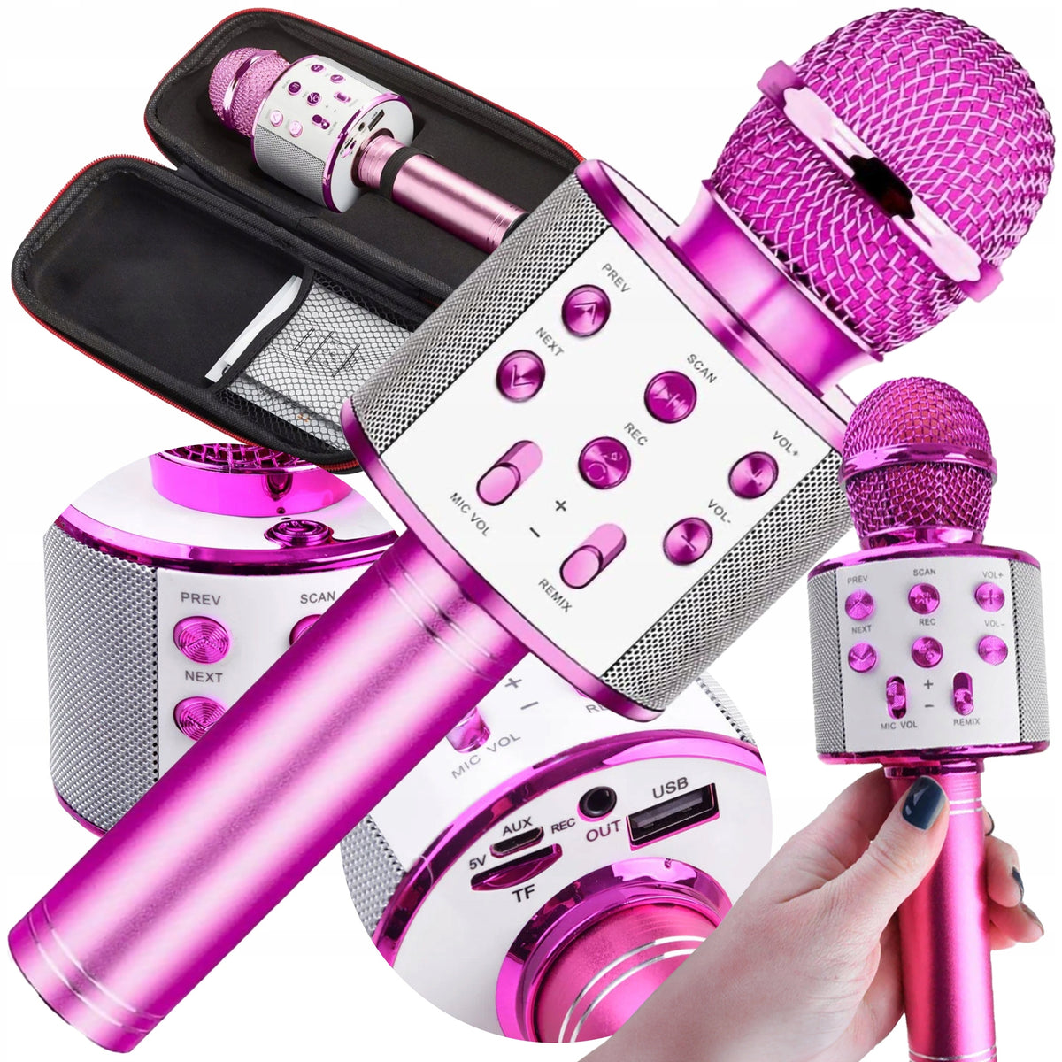 WIRELESS KARAOKE MICROPHONE FOR KIDS BLUETOOTH WITH SPEAKER