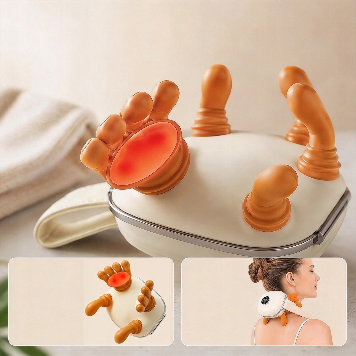 WIRELESS MASSAGER FOR NECK BACK SHOULDERS PULSING HEATING 4D Packaging status original